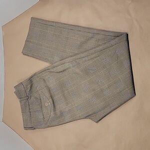 Talbots SIze 8 High Waist Straight Pant, Brown Plaid (Prince of Wales Plaid) EUC